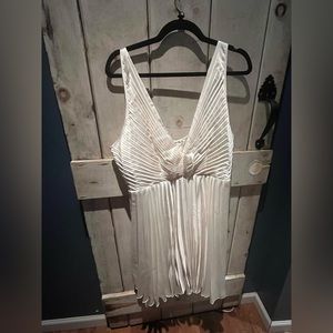 satin plunge pleated dress- never worn
